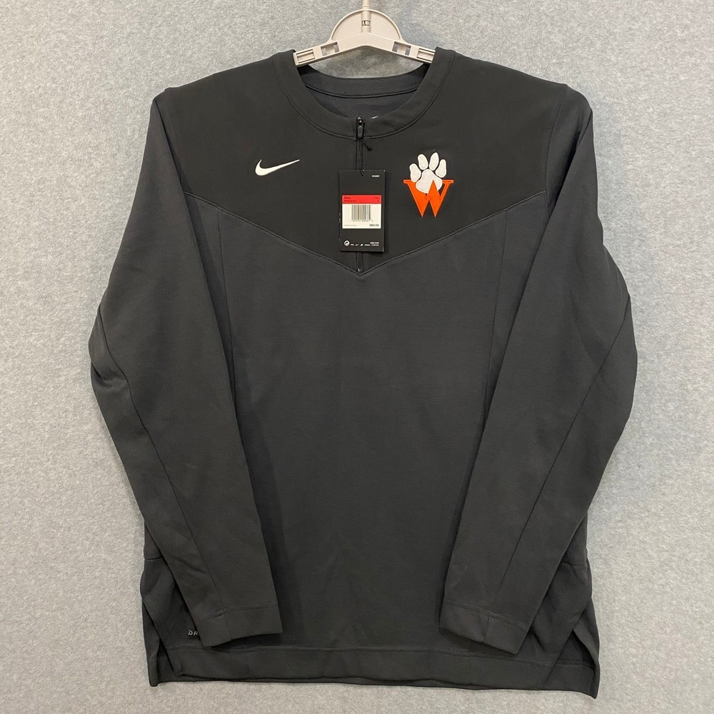 NIKE Woodberry Forest Men's L Black Football Training Long Sleeve 1/4 Zip‎ NWT